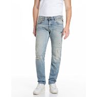 Picture of REPLAY MEN'S GROVER STRAIGHT FIT JEANS 11 OZ COMFORT BLUE IN LIGHT BLUE 1