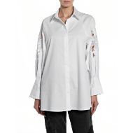 Снимка на REPLAY ДАМСКА РИЗА COMFORT STRETCH POPLIN SHIRT WITH LACE ON SLEEVES В БЯЛ 1
