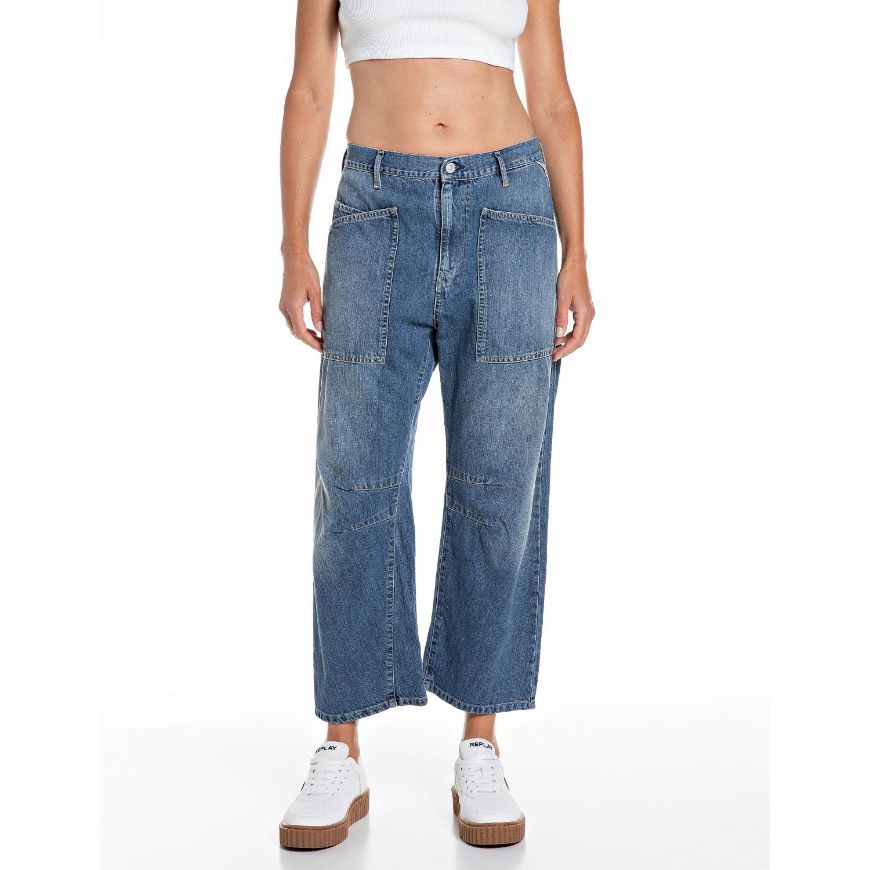 Снимка на REPLAY ДАМСКИ ПАНТАЛОНИ BARREL DENIM TROUSRES В СИН