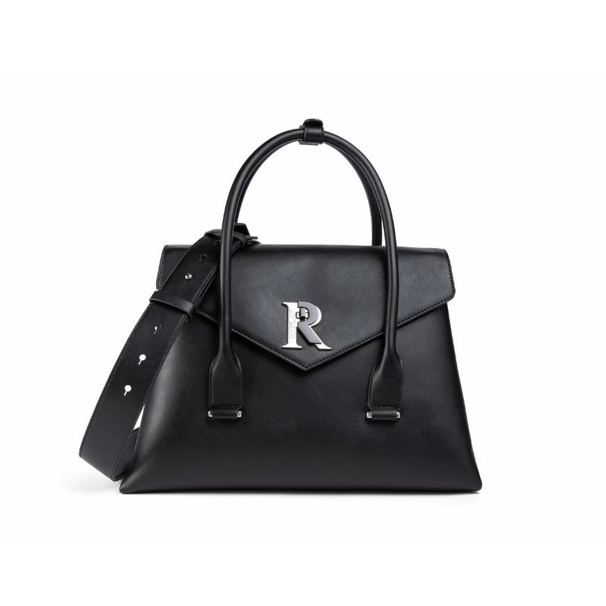 Picture of REPLAY WOMEN'S PLAIN PU BAG WITH LOGO FASTENING IN BLACK