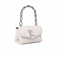 Picture of REPLAY WOMEN'S PLAIN PU BAG WITH LOGO FASTENING AND CHAIN IN WHITE SMOKE 2