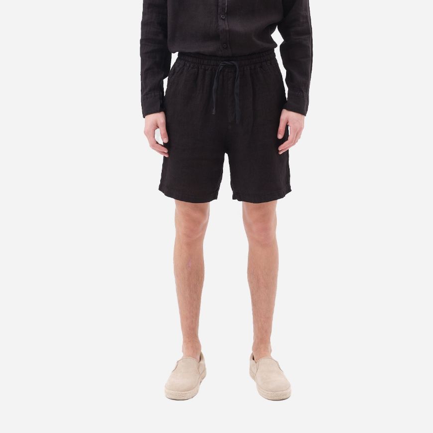 Picture of DIRTY LAUNDRY MEN'S REGULAR LINEN BERMUDA IN BLACK