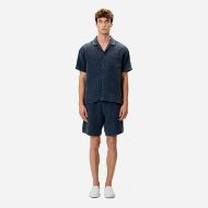 Picture of DIRTY LAUNDRY MEN'S MINI WAFFLE BERMUDA IN VINTAGE BLUE 4
