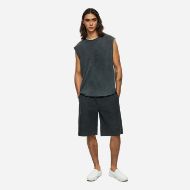 Picture of DIRTY LAUNDRY MEN'S SLUB TANK TOP WITH RAW EDGES IN VINTAGE BLACK 5