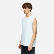 Picture of DIRTY LAUNDRY MEN'S SLUB TANK TOP WITH RAW EDGES IN WHITE 2