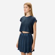 Picture of DIRTY LAUNDRY WOMEN'S CROPPED SLUB T-SHIRT IN VINTAGE BLUE 2