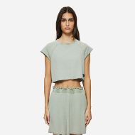 Picture of DIRTY LAUNDRY WOMEN'S CROPPED SLUB T-SHIRT IN VINTAGE GREIGE 1