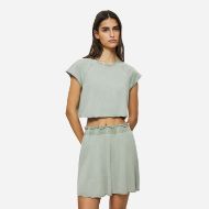 Picture of DIRTY LAUNDRY WOMEN'S CROPPED SLUB T-SHIRT IN VINTAGE GREIGE 4