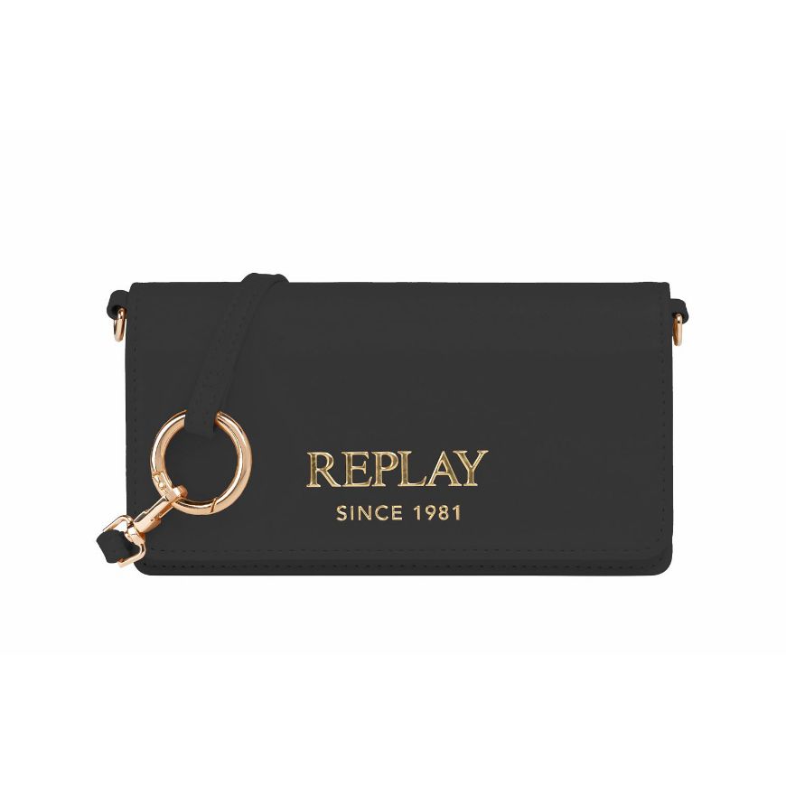 Снимка на REPLAY ДАМСКО ПОРТМОНЕ PLAIN PU CLUTCH WITH STRAP В ЧЕРНО