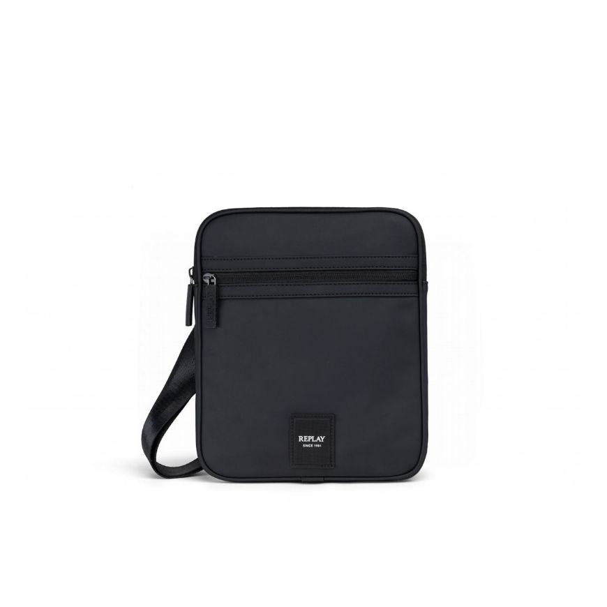Picture of REPLAY MEN'S RUBBER PU CROSSBODY BAG IN BLACK