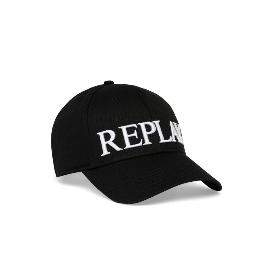Picture of REPLAY UNISEX CAP WITH MAXI-LOGO IN BLACK