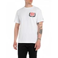 Picture of REPLAY MEN'S CUSTOM GARAGE JERSEY T-SHIRT IN WHITE 1