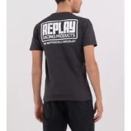 Picture of REPLAY MEN'S RACING PRODUCTS JERSEY T-SHIRT IN NEARLY BLACK 2
