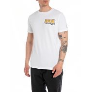 Picture of REPLAY MEN'S RACING PRODUCTS JERSEY T-SHIRT IN WHITE 1