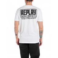 Picture of REPLAY MEN'S RACING PRODUCTS JERSEY T-SHIRT IN WHITE 2