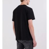 Picture of REPLAY MEN'S BASIC JERSEY T-SHIRT WITH CHEST LOGO IN BLACK 2