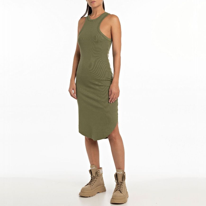 Снимка на REPLAY ДАМСКА РОКЛЯ STRETCH RIB MIDI DRESS В СВЕТЛОЗЕЛЕНО