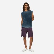 Picture of DIRTY LAUNDRY MEN'S SLUB TANK TOP WITH RAW EDGES IN SHADOW BLUE 5