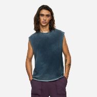 Picture of DIRTY LAUNDRY MEN'S SLUB TANK TOP WITH RAW EDGES IN SHADOW BLUE 4