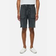 Picture of DIRTY LAUNDRY MEN'S RAW EDGES SWEATBERMUDA IN VINTAGE BLACK 1
