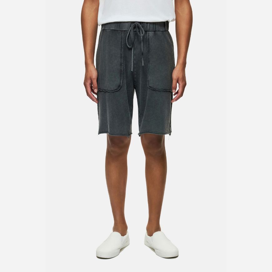 Picture of DIRTY LAUNDRY MEN'S RAW EDGES SWEATBERMUDA IN VINTAGE BLACK