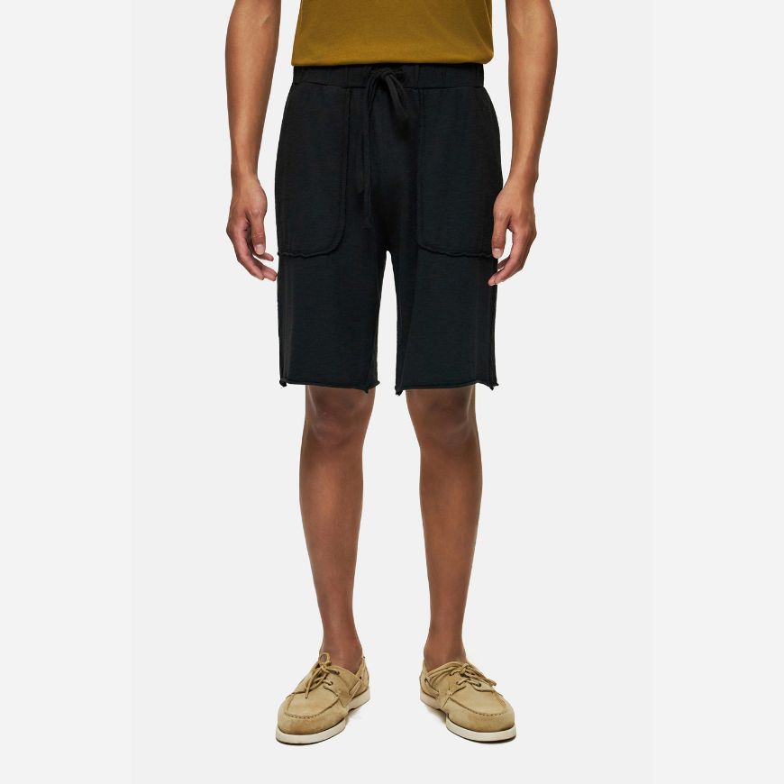 Picture of DIRTY LAUNDRY MEN'S RAW EDGES SWEATBERMUDA IN BLACK