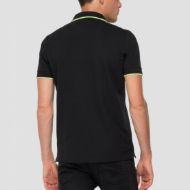 Picture of REPLAY MEN'S STRETCH PIQUÉ POLO IN BLACK 2