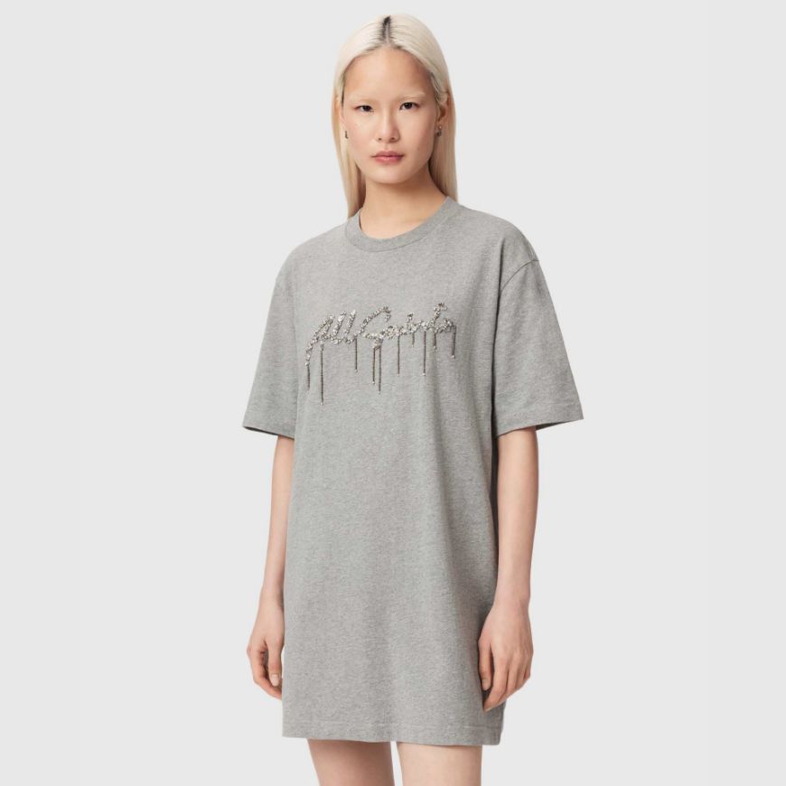 Снимка на ALLSAINTS ДАМСКА РОКЛЯ CHAINS T-SHIRT DRESS GREY MELANGE