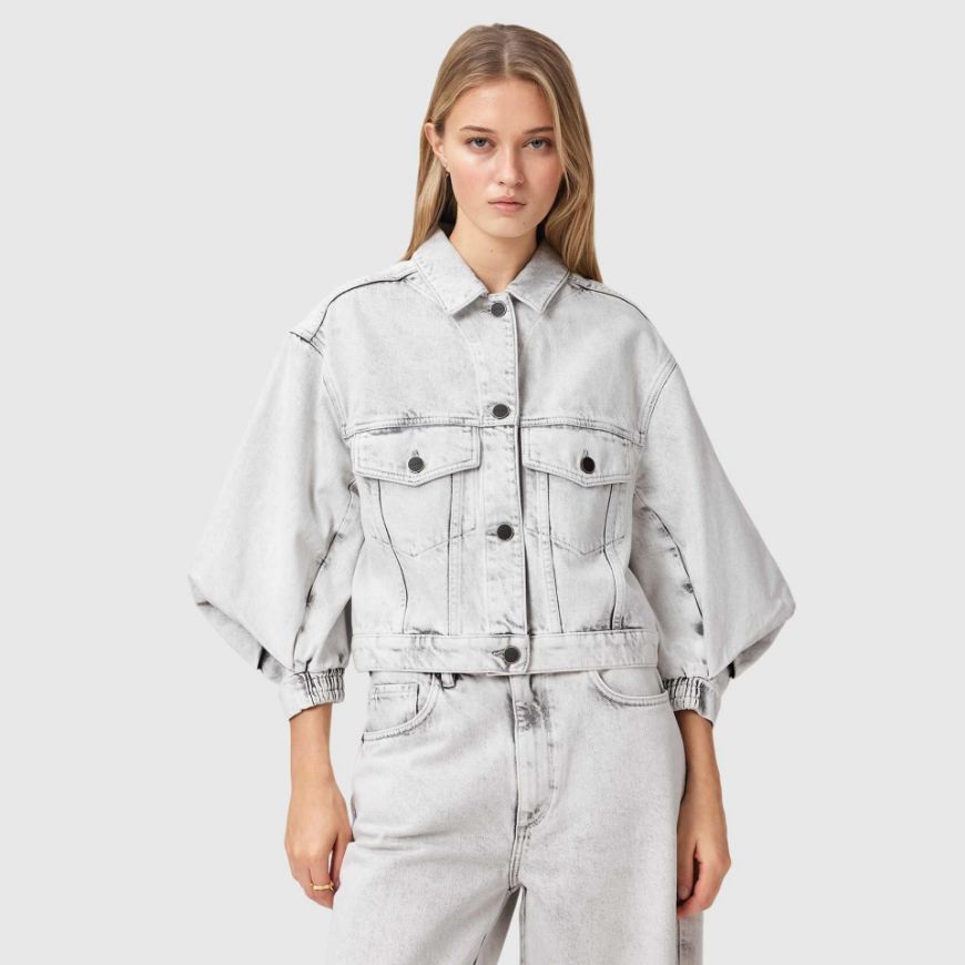 Снимка на ALLSAINTS ДАМСКО ЯКЕ LUCA DENIM JACKET BLEACHED GREY