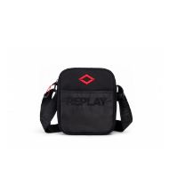 Picture of REPLAY MEN'S MATT + CAMO NYLON SQUARE-SHAPED BAG IN BLACK 1