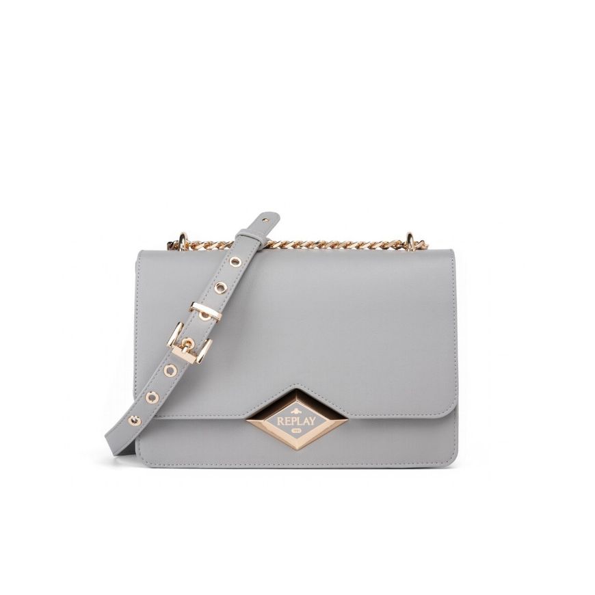 Picture of REPLAY WOMEN'S CROSSBODY BAG WITH DIAMOND LOGO IN ELEPHANT SKIN