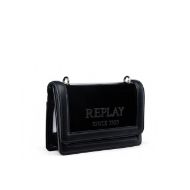 Picture of REPLAY WOMEN'S CROSSBODY BAG WITH LOGO IN PVC&PU IN BLACK 2