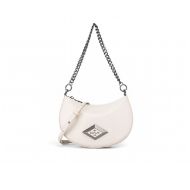 Picture of REPLAY WOMEN'S CROSSBODY BAG IN SOFT PU WITH METALLIC DIAMOND LOGO IN WHITE SMOKE 1