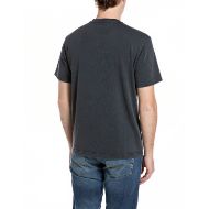 Picture of REPLAY MEN'S LOS ANGELES JAM MARBLE-EFFECT RUSTIC T-SHIRT IN BLACKBOARD 2