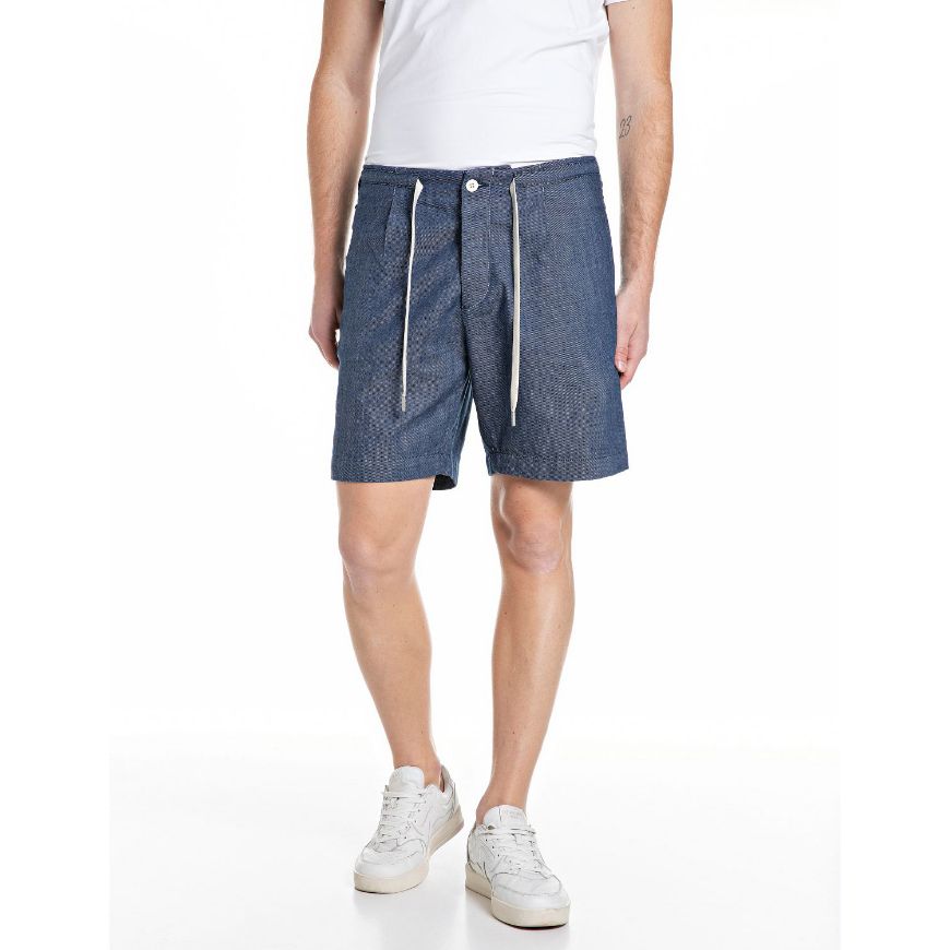 Снимка на REPLAY МЪЖКИ БЕРМУДИ DENIM SHORTS WITH DRAWSTRING В ТЪМНОСИНЬО