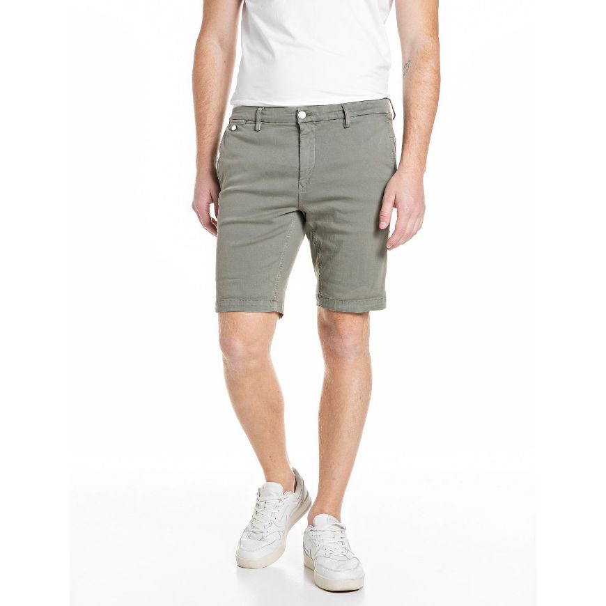 Снимка на REPLAY МЪЖКИ БЕРМУДИ BENNI HYPERFLEX DENIM CHINO SHORTS В МИЛИТЪРИ