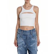 Picture of REPLAY WOMEN'S SLIM-FIT STRETCH JERSEY TOP IN NATURAL WHITE 1