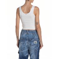 Picture of REPLAY WOMEN'S SLIM-FIT STRETCH JERSEY TOP IN NATURAL WHITE 2