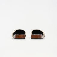 Picture of KARL LAGERFELD WOMEN'S PETALO II CROCHET SIGNIA SLIDE IN BLACK W/OFF WHITE 5