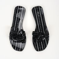 Picture of KARL LAGERFELD WOMEN'S JELLY SIGNATURE STRIPES IN BLACK W/WHITE 3