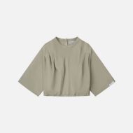 Picture of OTP WOMEN'S PLEATED MONA TOP IN GREY OLIVE 1