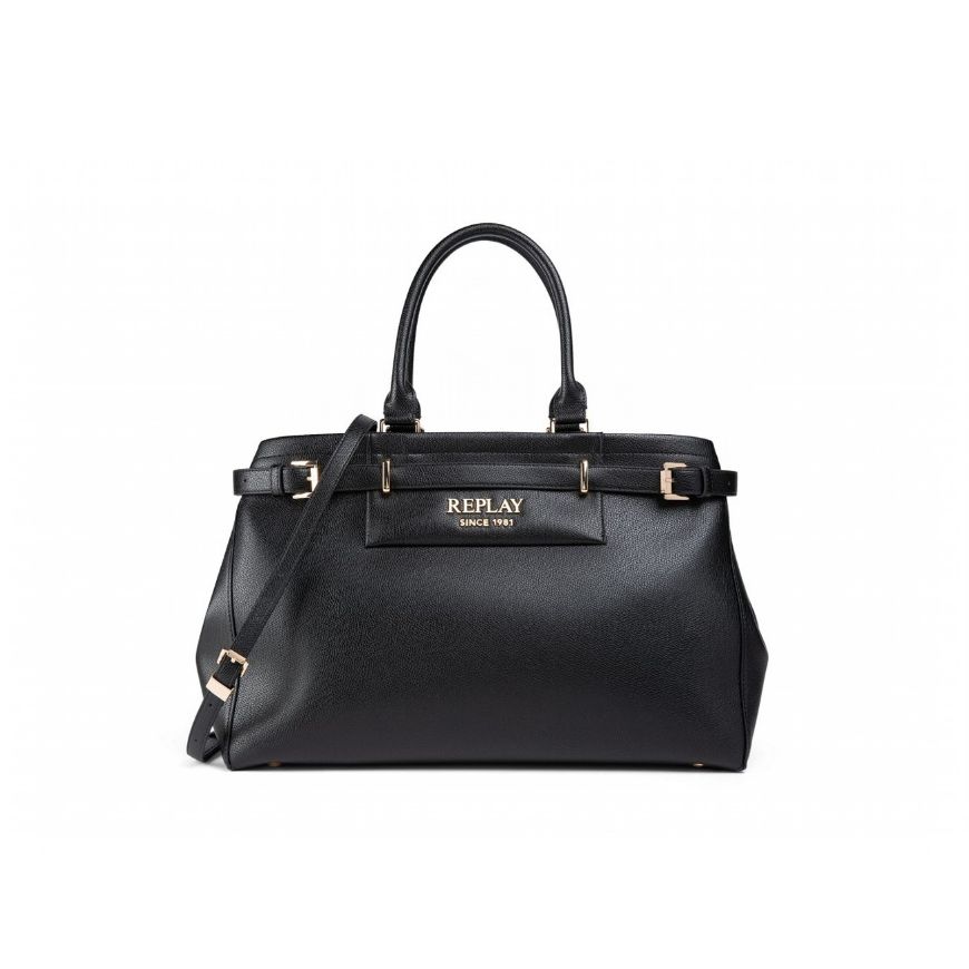 Снимка на REPLAY ДАМСКА ЧАНТА LARGE SOLID-COLOUR HAND BAG В ЧЕРНО