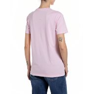 Picture of REPLAY WOMEN'S JERSEY T-SHIRT WITH HOT&SWEET PRINT IN FLAMINGO PINK 2