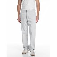 Picture of REPLAY MEN'S KOEEN RELAXED-FIT CHINO JEANS IN NAVY/CHALK 1