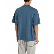 Picture of REPLAY MEN'S ACID WASH DRY HEAVY COTTON JERSEY TSHIRT IN INK BLUE 2