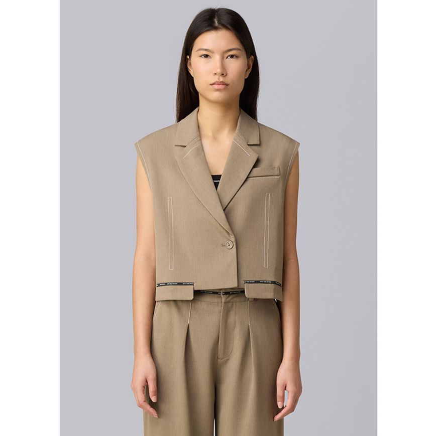 Picture of OTP WOMEN'S SHIA SMART SLEEVELESS BLAZER IN SAND