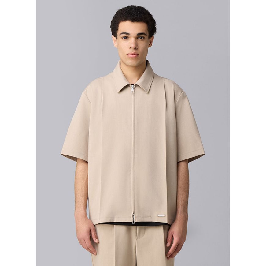 Picture of OTP MEN'S PLEATED MARAIS SHIRT IN SAND