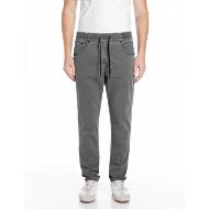 Picture of REPLAY MEN'S LANNY SLIM FIT JEANS 8 OZ SUPER SOFT STRETCH BLACK OD IN MEDIUM GREY 1