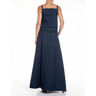 Picture of REPLAY WOMEN'S LONG COTTON/LINEN DENIM DRESS IN DARK BLUE 2