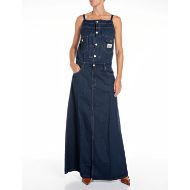 Picture of REPLAY WOMEN'S LONG COTTON/LINEN DENIM DRESS IN DARK BLUE 1